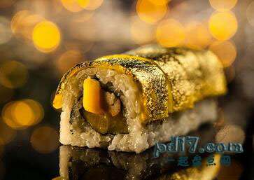 世界上含黄金的最贵食物Top6：黄金寿司