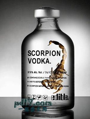 世界上最怪异奇特的酒Top9：蝎子伏特加
