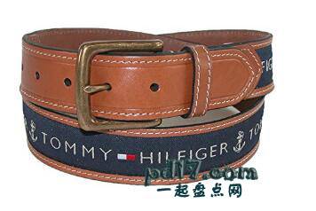 著名的男士腰带品牌Top7：Tommy Hilfiger男士丝带镶嵌腰带（美国）