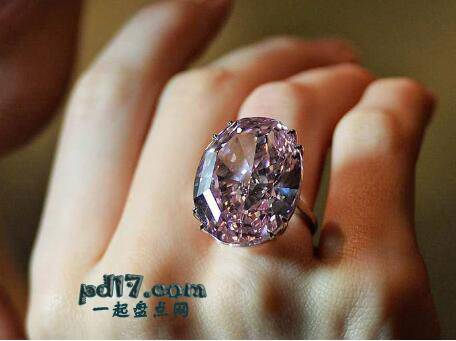 Top2：粉红之星钻石戒指 7,200万美元